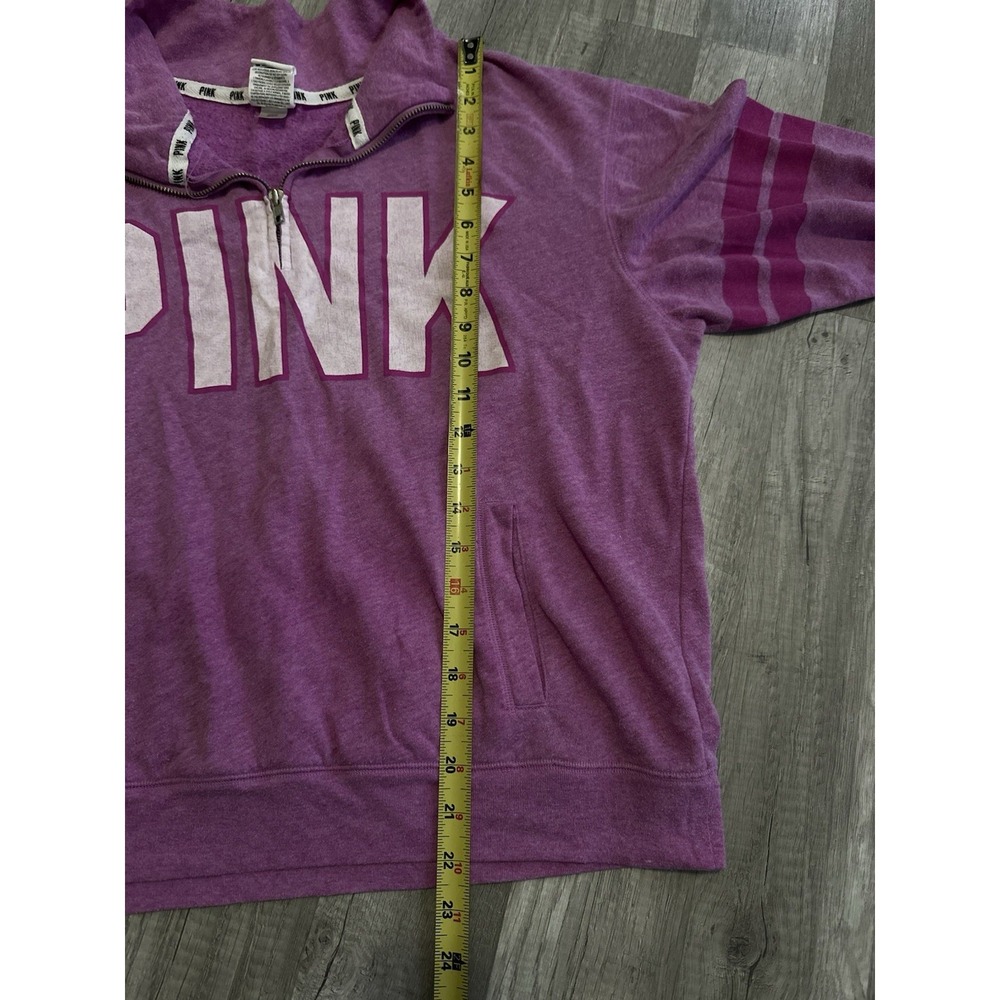 PINK Victoria's Secret Quarter Zip Pullover Sweatshirt Pink Women's Size Medium - Picture 12 of 14